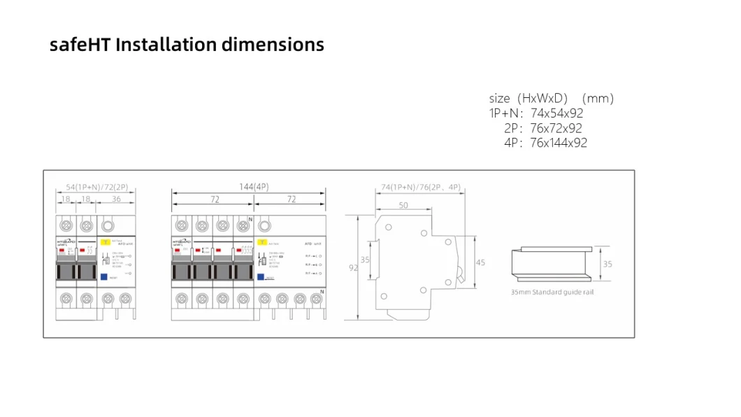 Price for 3phase 4pole 6ka Breaking Capacity 63A Afdd (afci) Arc Fault Detection Devices (AFDD)